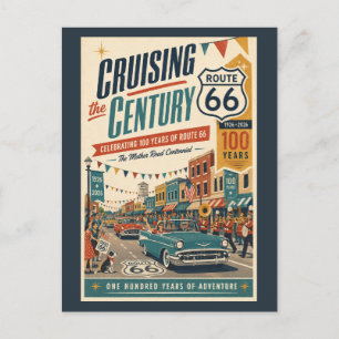 Route 66 Centennial Classic Car Main Street Parade Postkarte
