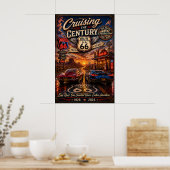 Route 66 Centennial Cruising Adventure Wandkunst Poster (Küche)