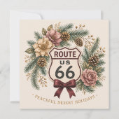 Route 66 Centennial Desert Rose Wintergruß (Vorderseite)