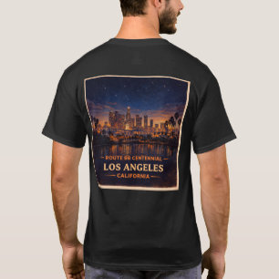 Route 66 Centennial LA Skyline Grafik T-Shirt