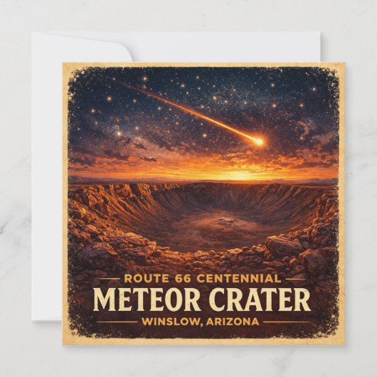 Route 66 Centennial Meteoritenkrater Horizont Einladung (Vorderseite)