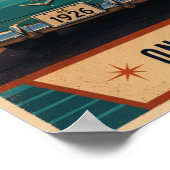 Route 66 Centennial Motel Poolside-Wandkunst Poster (Ecke)