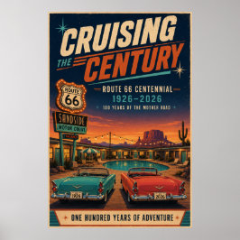 Route 66 Centennial Motel Poolside-Wandkunst Poster