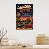 Route 66 Centennial Motel Poolside-Wandkunst Poster (Küche)