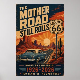 Route 66 Centennial Mother Road Kunst Poster