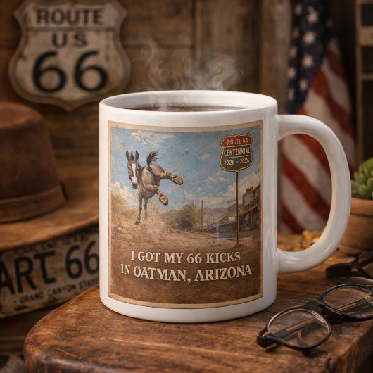 Route 66 Centennial Oatman Donkey Artwork Jumbo-Tasse