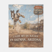 Route 66 Centennial Oatman Esel Reise Kunst Fleecedecke (Vorderseite)