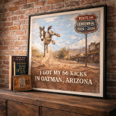 Route 66 Centennial Oatman Esel Reise Kunst Poster
