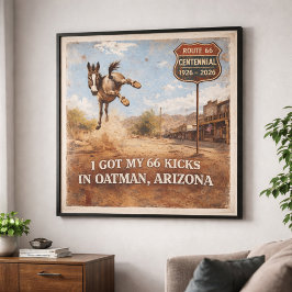 Route 66 Centennial Oatman Esel Reise Kunst Poster