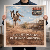 Route 66 Centennial Oatman Esel Reise Kunst Poster