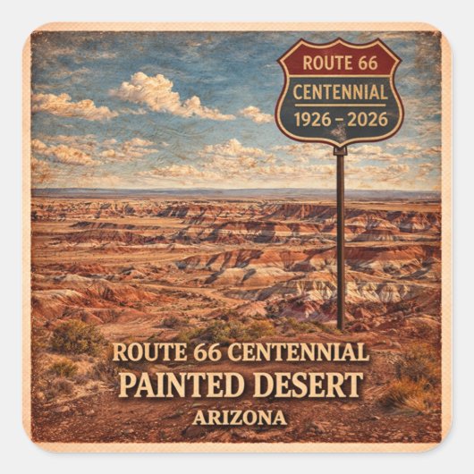 Route 66 Centennial Painted Desert Aufkleber (Vorderseite)