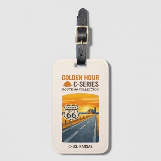 Route 66 Centennial-Prärie-Reise Gepäckanhänger (Vorderseite Vertikal)