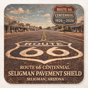 Route 66 Centennial Seligman Straßenbelag-Erbe Rechteckiger Pappuntersetzer
