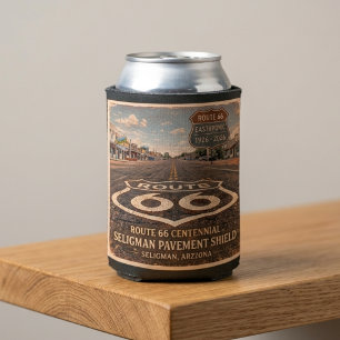 Route 66 Centennial Seligman Straßenbelag Erfrisch Dosenkühler