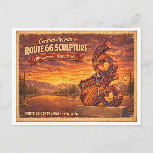 Route 66 Centennial-Serie (2 von 6) Postkarte (Vorderseite)