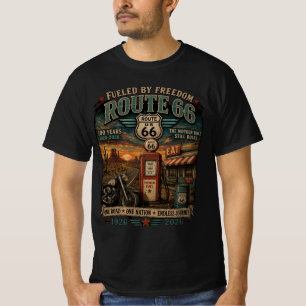 Route 66 Centennial Vintage-Biker-Kleidung T-Shirt