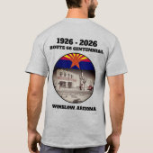 Route 66 Centennial Winslow Arizona Highlights T-Shirt (Rückseite)