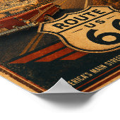 Route 66 Chase Sunset Road Kunst Poster (Ecke)