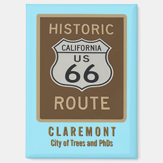 Route 66 Claremont Kühlschrankmagnet (Vorderseite)