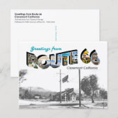 Route 66 Claremont Postkarte (Vorne/Hinten)