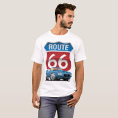 Route 66 Classic Car Nostalgie T-Shirt (Vorne ganz)