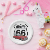 Route 66 Classic Car Pappteller (Party)