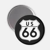 Route 66 Classic Road Sign Magnet (Vorderseite/Rückseite)