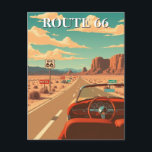 Route 66 Classic Road Trip American Postkarte<br><div class="desc">Die Vintage Route 66 der Postkarte bietet Ihnen die Möglichkeit, das goldene Zeitalter der amerikanischen Straßenfahrt zu erleben. Mit einem nostalgischen Design und einer klassischen Autofahrt entlang der ikonischen Autobahn eignet sich diese Postkarte ideal für Sammler, Reisende und Liebhaber von Nord- und Südamerika. Egal, ob Sie eine Notiz schicken oder...</div>