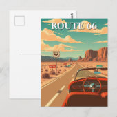 Route 66 Classic Road Trip American Postkarte (Vorne/Hinten)