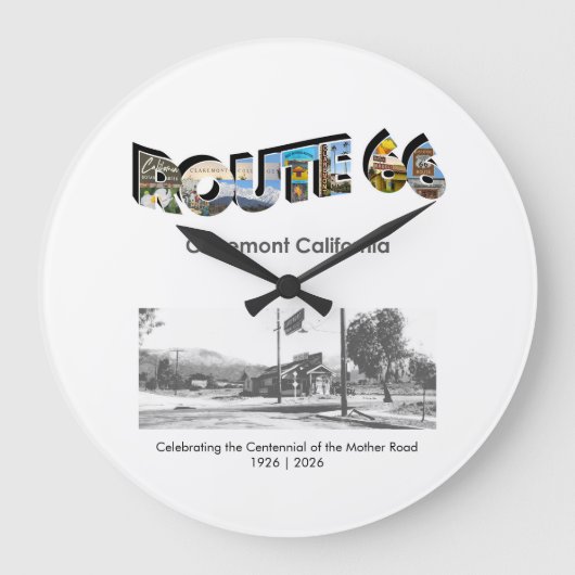 Route 66 Clock Große Wanduhr (Vorderseite)