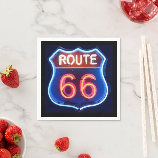 Route 66 Cocktail Napkin Serviette (Beispiel)