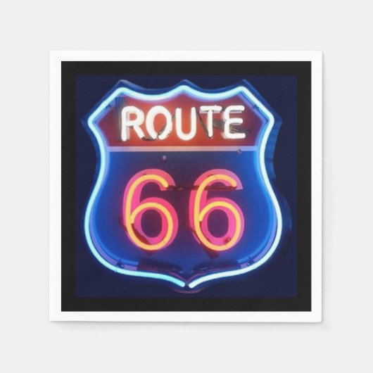 Route 66 Cocktail Napkin Serviette (Vorderseite)