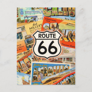  Route 66 Colorful Postcard Postkarte