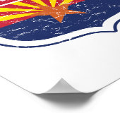 Route 66 der Flagge von Arizona Poster (Ecke)