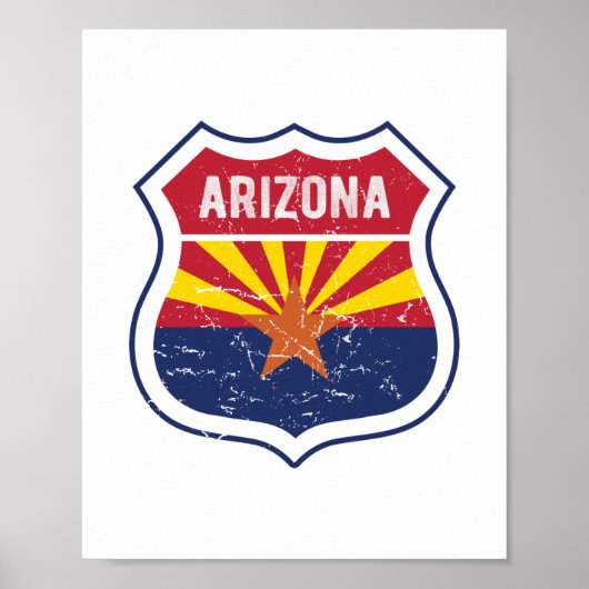 Route 66 der Flagge von Arizona Poster (Vorne)
