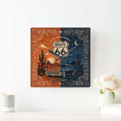 Route 66 Desert Night Wanduhr (Zuhause)
