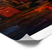 Route 66 Desert Palms Motel Glow Poster (Ecke)