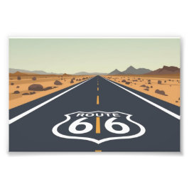 Route 66 Desert Road Vintage Travel Art Fotodruck