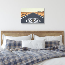Route 66 Desert Road Vintage Travel Art Leinwanddruck