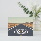 Route 66 Desert Road Vintage Travel Art Postkarte (Stehend Vorderseite)