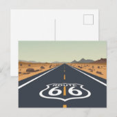 Route 66 Desert Road Vintage Travel Art Postkarte (Vorne/Hinten)