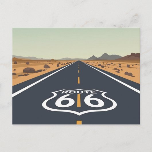 Route 66 Desert Road Vintage Travel Art Postkarte (Vorderseite)