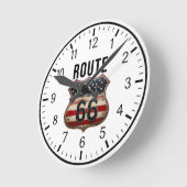 ROUTE 66 Designer 1 Runde Wanduhr (Winkel)
