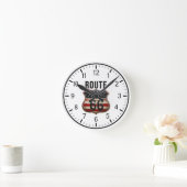 ROUTE 66 Designer 1 Runde Wanduhr (Zuhause)