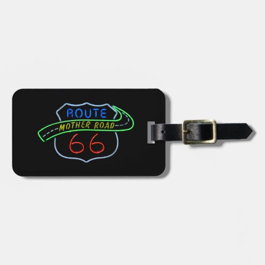 Route 66, Die Mutterstraße, Neon-Schild Gepäckanhänger (Vorderseite horizontal)