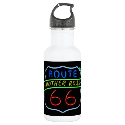 Route 66, Die Mutterstraße, Neon-Schild Trinkflasche (Vorderseite)