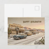 Route 66 Diner Caravan Weihnachtsfahrt Postkarte (Vorne/Hinten)
