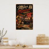 Route 66 Diner Miles Erinnerungen Kunst Poster (Küche)