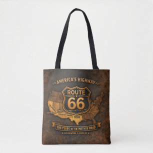 Route 66 Einkaufstasche Vintage-Karte Americana-Ku Tasche