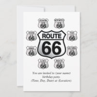 Route 66 Einladung zum Geburtstag.